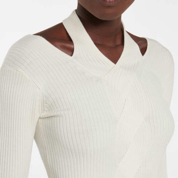 NWT $345 Small Jonathan Kimkhai Janessa Rib Knit Cutout Sweater Beige Sand - Picture 3 of 3